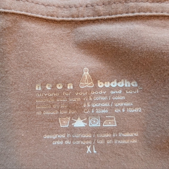 Neon Buddha Jacket Taupe Brown Relaxed Fit Boxy Draw Strings Women's size XL - Picture 3 of 12